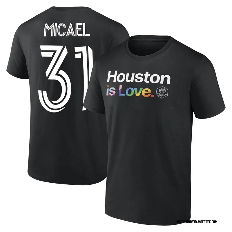 Men's Houston Dynamo FC ＃31 Micael Black Name & Number City Pride T-Shirt