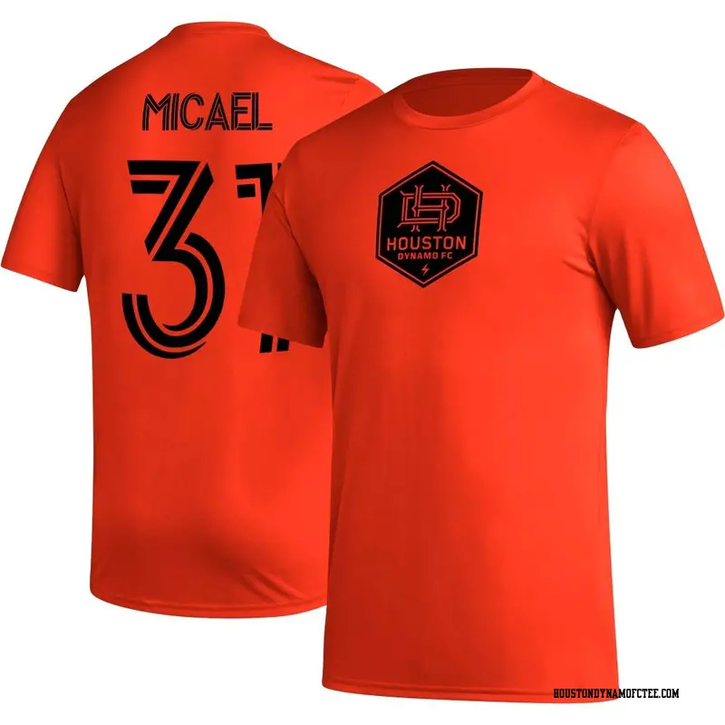 Men's Houston Dynamo FC ＃31 Micael Orange Name & Number Icon T-Shirt