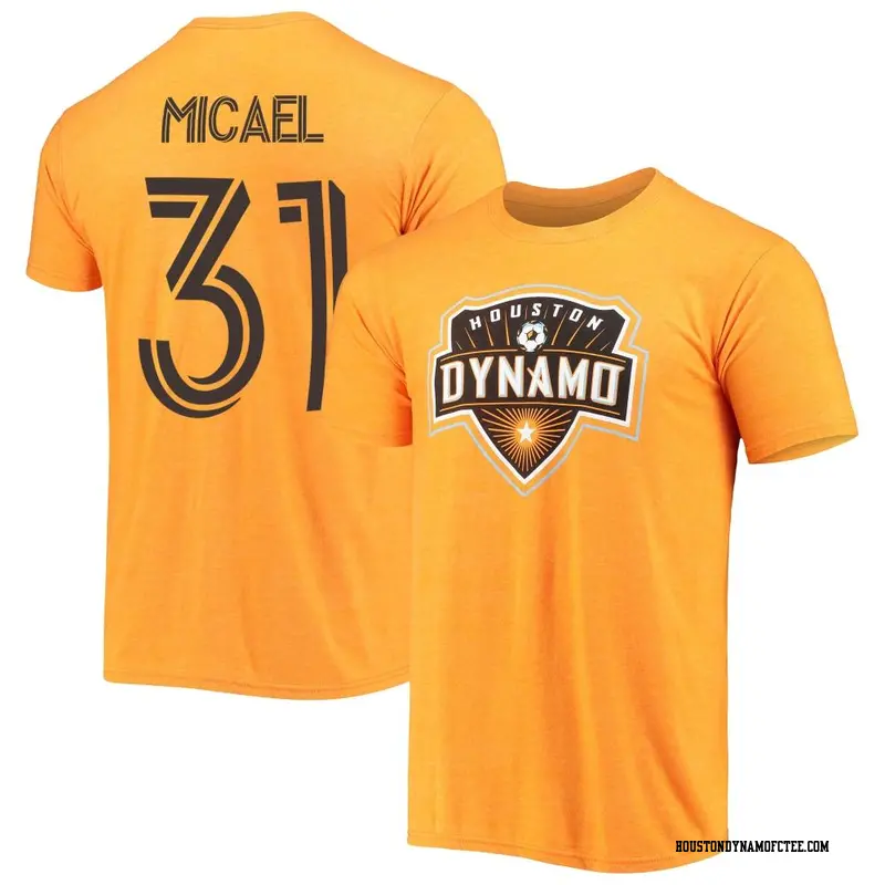 Men's Houston Dynamo FC ＃31 Micael Orange Name & Number Primary T-Shirt