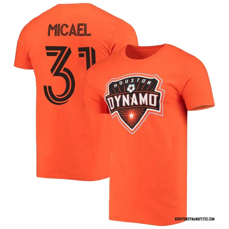 Men's Houston Dynamo FC ＃31 Micael Orange Name & Number T-Shirt