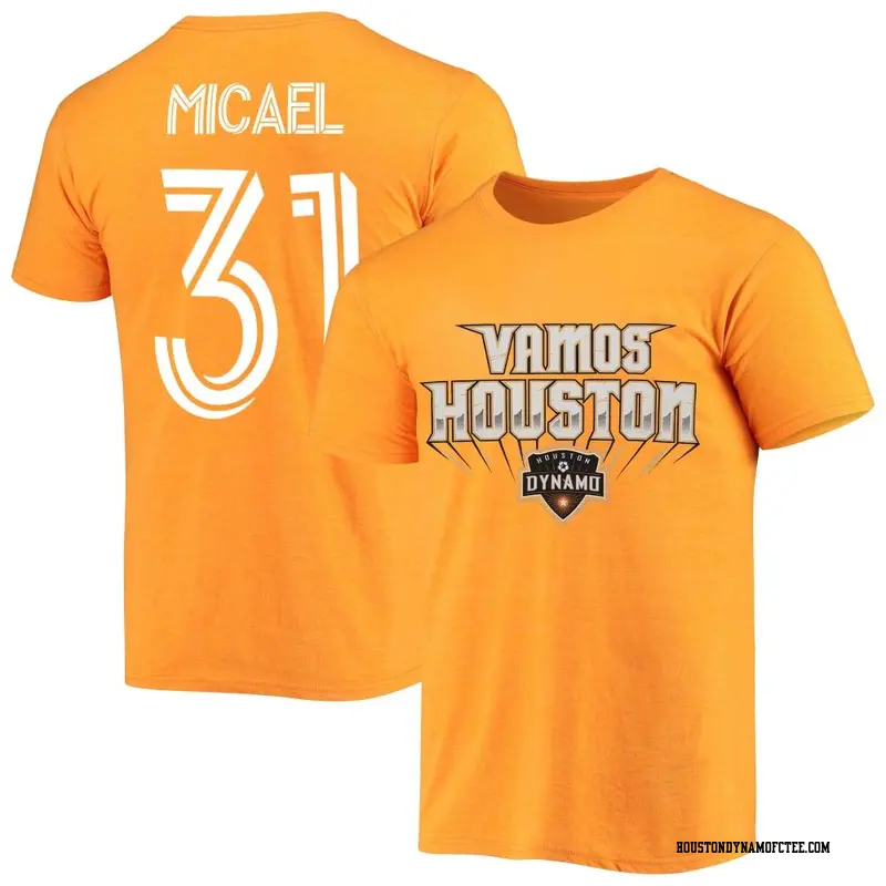 Men's Houston Dynamo FC ＃31 Micael Orange Name & Number Vamos T-Shirt