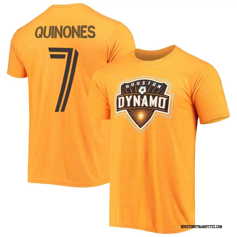 Men's Houston Dynamo FC ＃7 Nelson Quiñones Orange Name & Number Primary T-Shirt