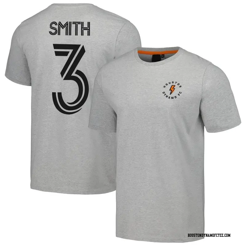 Youth Houston Dynamo FC ＃3 Brad Smith Gray Name & Number Culture Heavy T-Shirt