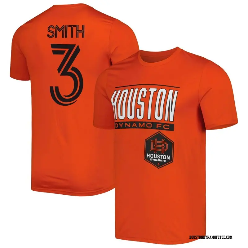 Youth Houston Dynamo FC ＃3 Brad Smith Orange Name & Number Club Performance T-Shirt