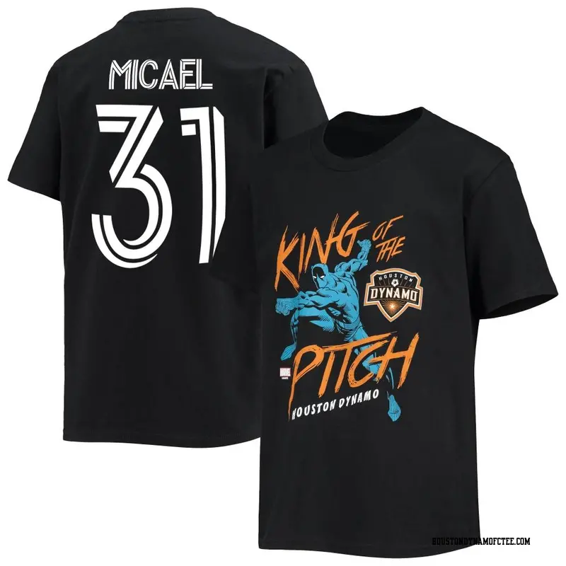 Youth Houston Dynamo FC ＃31 Micael Black Name & Number King Of The Pitch T-Shirt