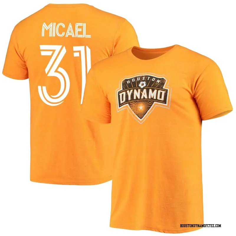 Youth Houston Dynamo FC ＃31 Micael Orange Name & Number Distressed T-Shirt