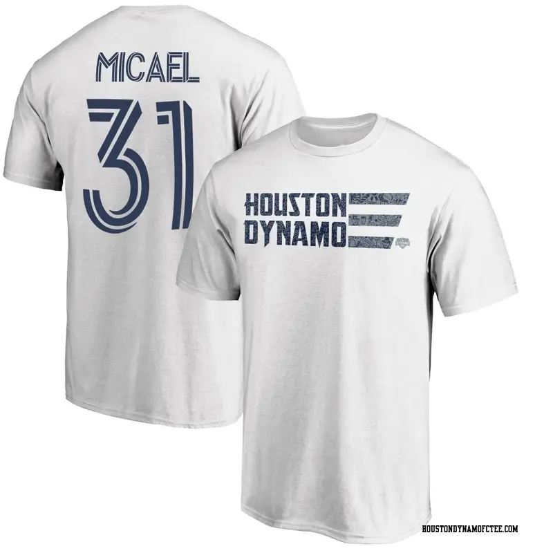 Youth Houston Dynamo FC ＃31 Micael White Name & Number Americana Patriotic Club T-Shirt