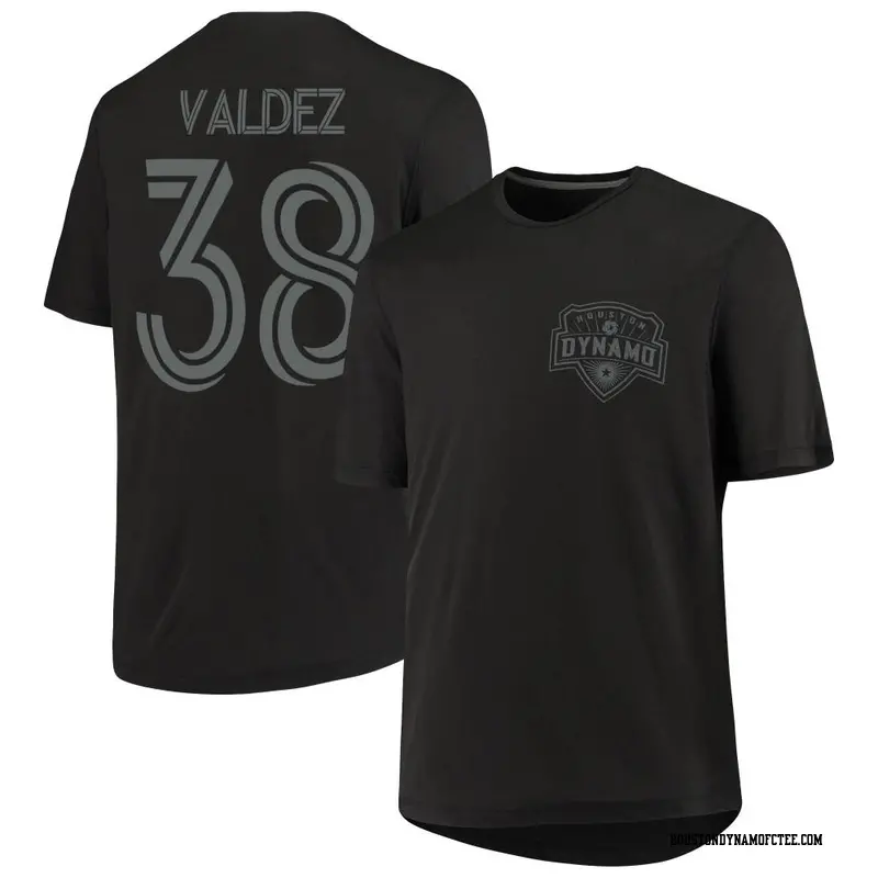 Youth Houston Dynamo FC ＃38 Xavier Valdez Black Name & Number Club T-Shirt